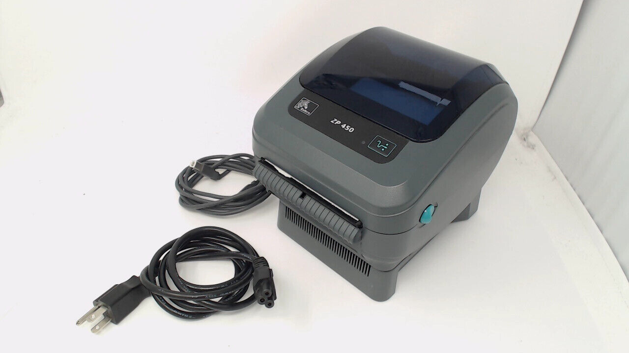 Zebra ZP450 Thermal Shipping Barcode Label Printer USB w/Cable & AC Adapter