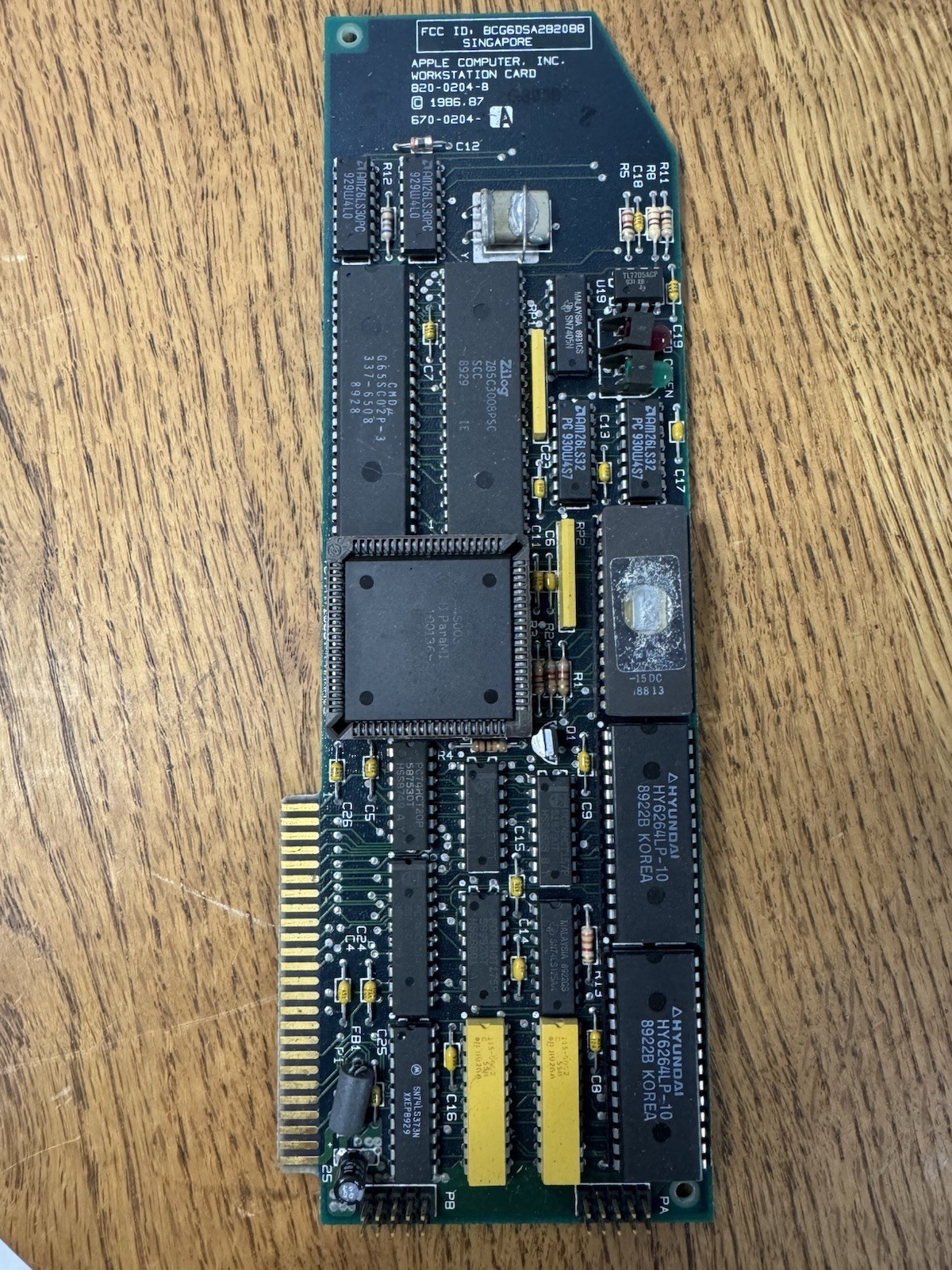 Vintage Apple II Workstation Card 670-0204-A 820-0204-B Apple Computer 1986 Vintage Apple II Workstation Card 670-0204-A 820-0204-B Apple Computer 1986