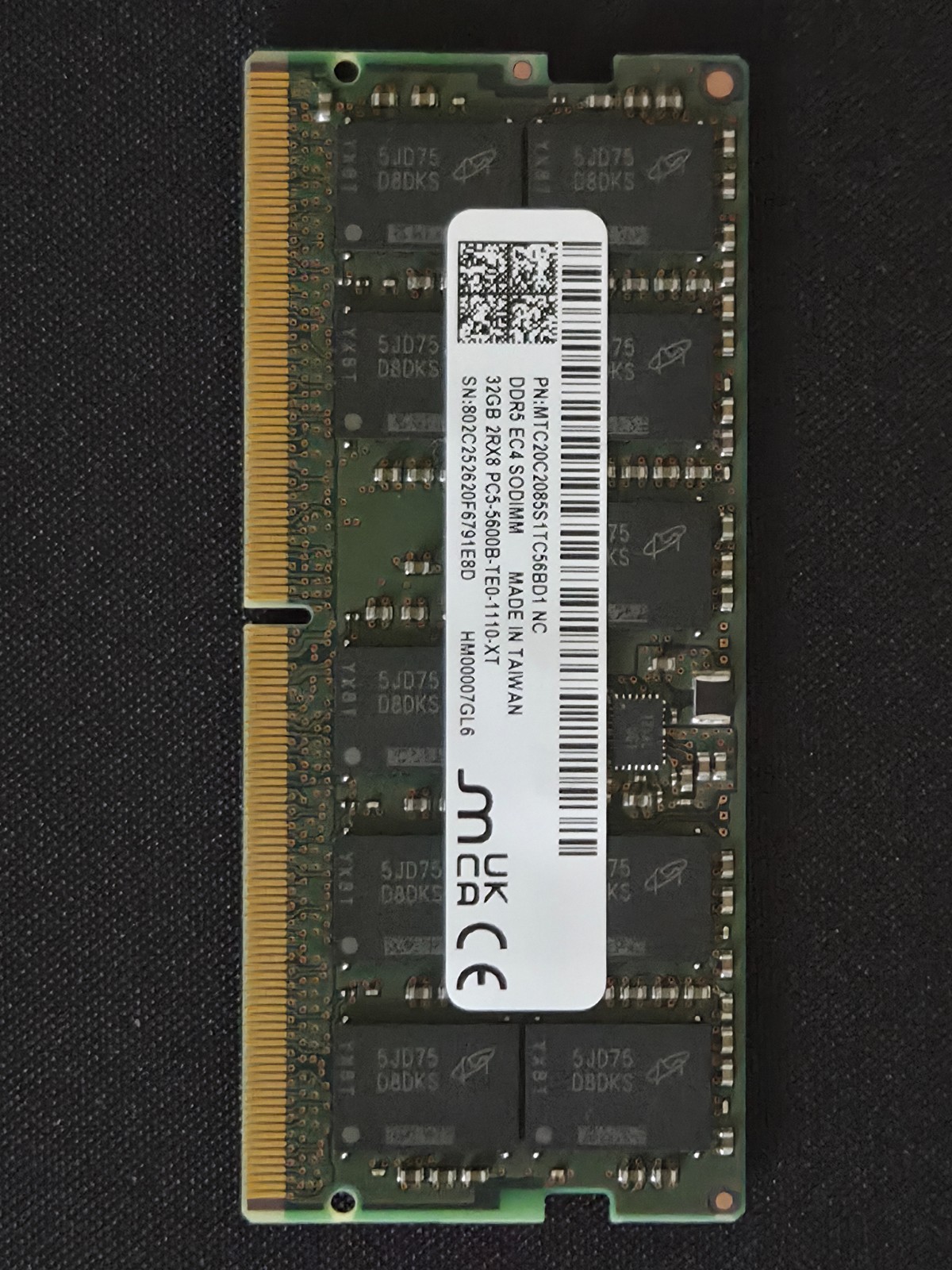 DDR5 Sodimm 32gb ram 5600mhz by Micron brand new ECC DDR5 Sodimm 32gb ram 5600mhz by Micron brand new ECC