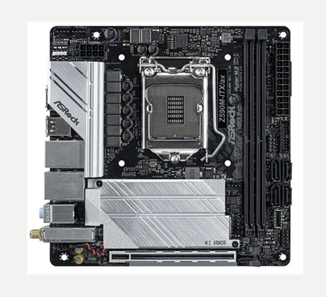 For ASRock Z590M-ITX/ax Desktop Motherboard For Intel Z590 DDR4 LGA 1200