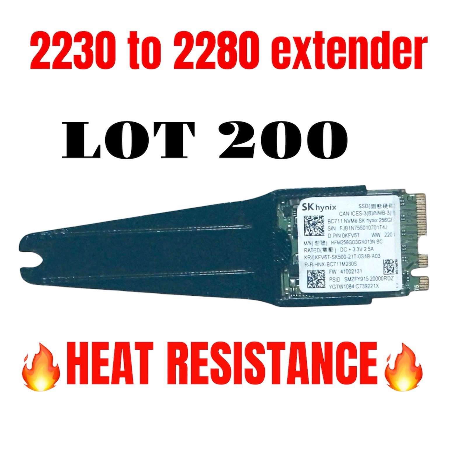 2230 to 2280 NVMe M.2 Adapter SSD Converter Extender LOT 200 2230 to 2280 NVMe M.2 Adapter SSD Converter Extender LOT 200