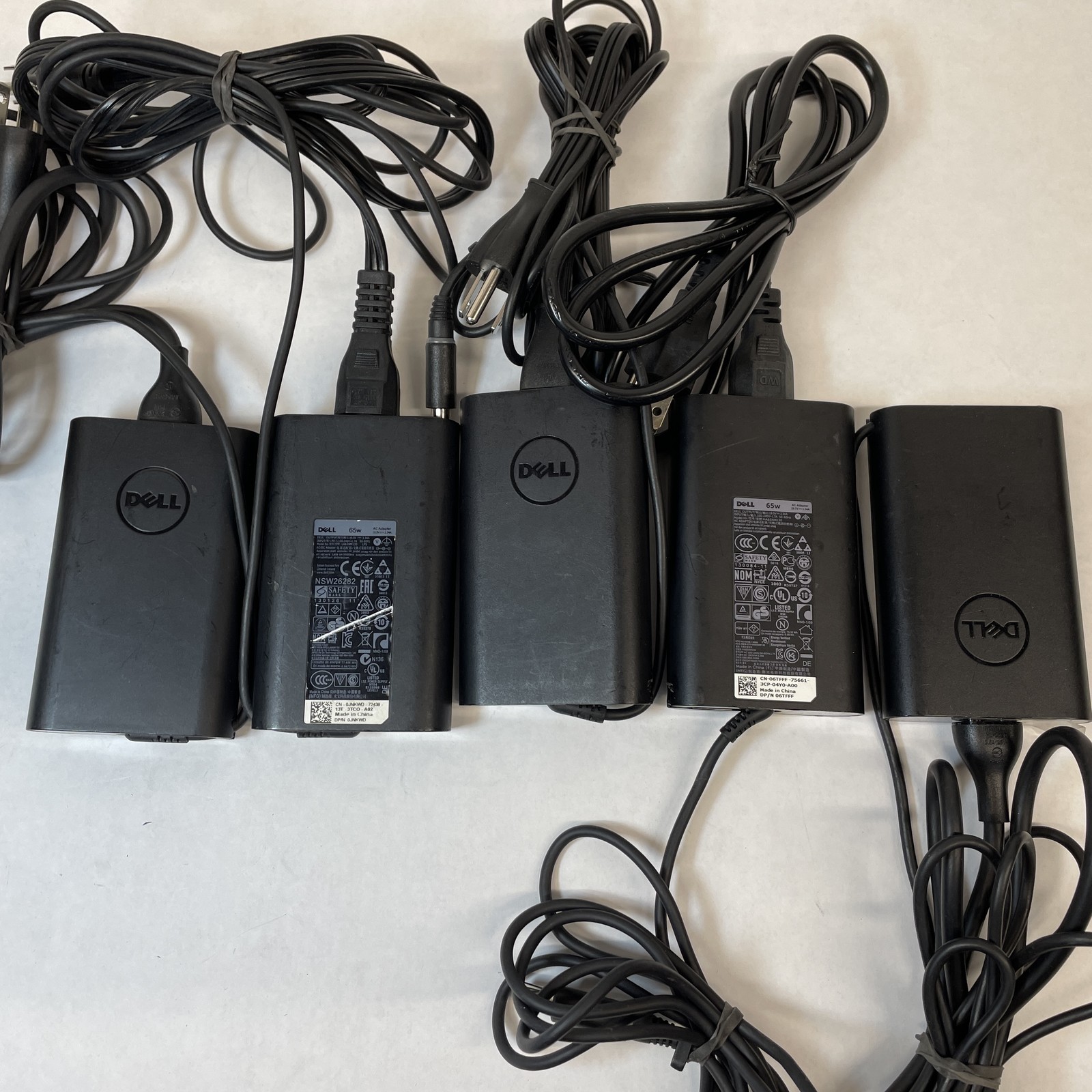 Lot of 5 Dell OEM 65W 7.4mm 19.5V 3.34A AC Adapters Mixed Models B Grade Lot of 5 Dell OEM 65W 7.4mm 19.5V 3.34A AC Adapters Mixed Models B Grade