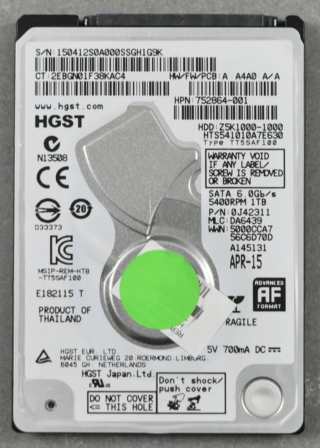 HGST 1TB 5400RPM 6Gb/s 2.5\
