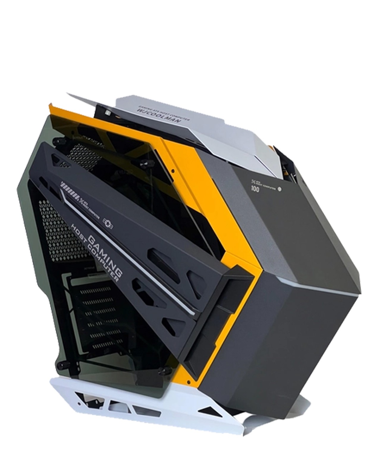 Warship Style Custom Gaming Tower PC Case with 7 RGB Cooling Fan (BLACK) (625*3 Warship Style Custom Gaming Tower PC Case with 7 RGB Cooling Fan (BLACK) (625*3