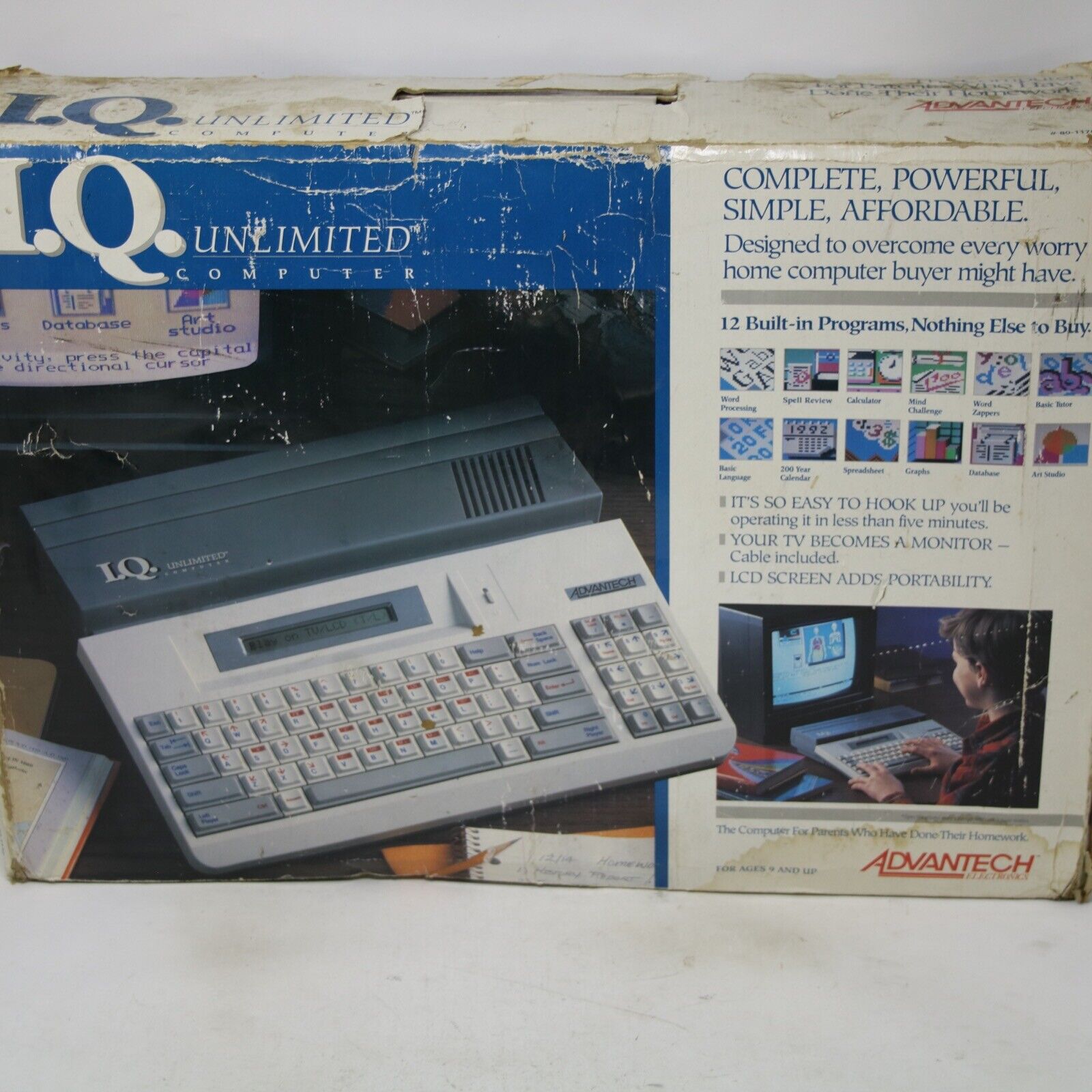 Vintage 1991 VTech IQ Unlimited Computer Complete In Box