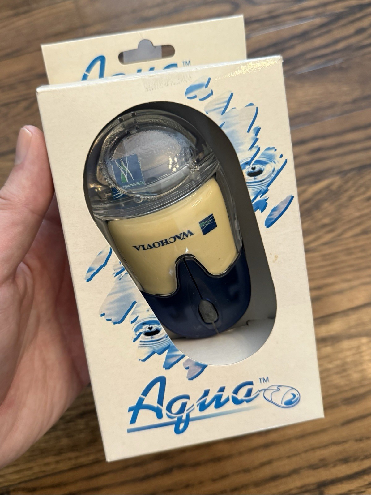 Rare Wachovia Bank Employee Aqua Mouse Liquid Star Vintage USB PS2 Computer