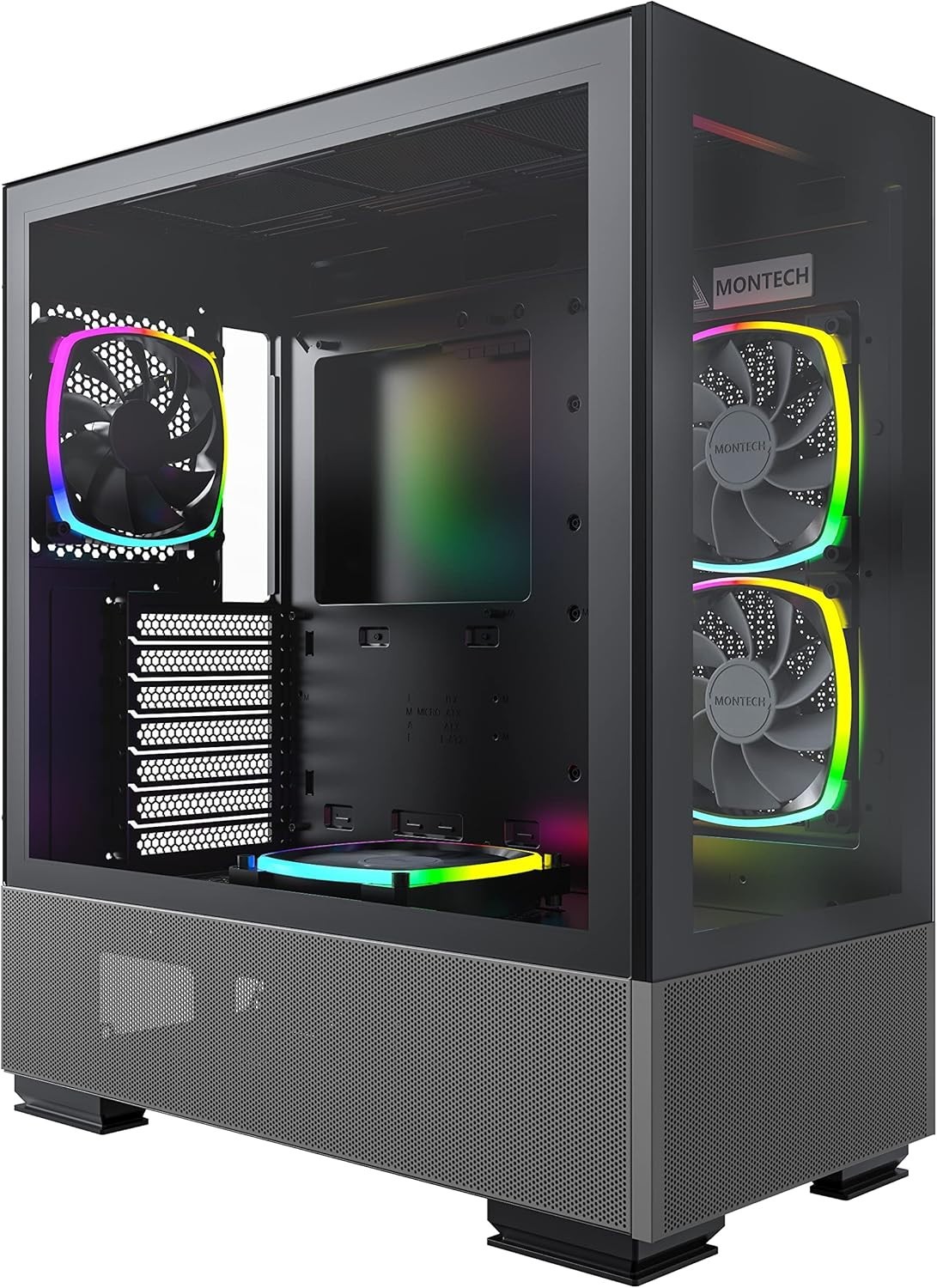 Montech Sky Two Mid Tower ATX Computer Case, Black - DAMAGED LEG, CAUSES WOBBLES Montech Sky Two Mid Tower ATX Computer Case, Black - DAMAGED LEG, CAUSES WOBBLES