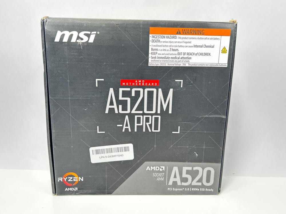 MSI A520M-A PRO AM4 DDR4 Micro ATX Motherboard M.2 PCIe 3.0 HDMI USB 3.2 MSI A520M-A PRO AM4 DDR4 Micro ATX Motherboard M.2 PCIe 3.0 HDMI USB 3.2