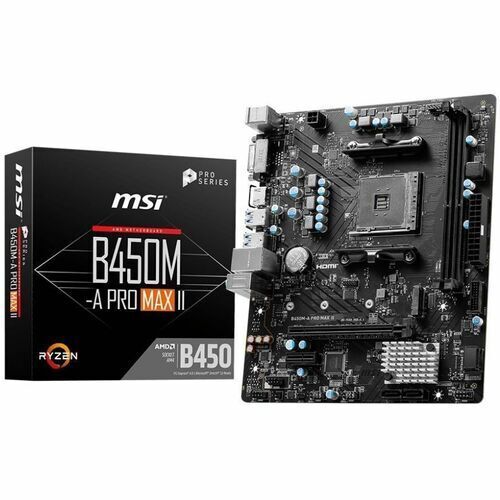 MSI B450M-A PRO MAX II Gaming Desktop Motherboard - AMD B450 Chipset - Socket AM