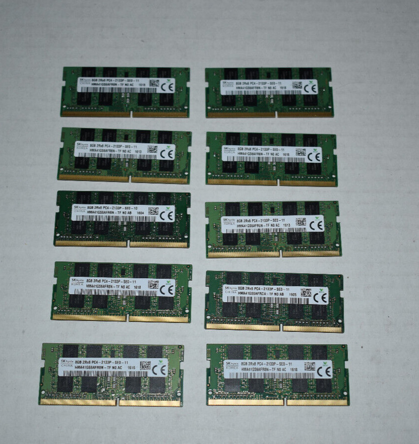 Lot of 10 Hynix 8GB DDR4 PC4-2133P Laptop RAM Memory PC4-17000