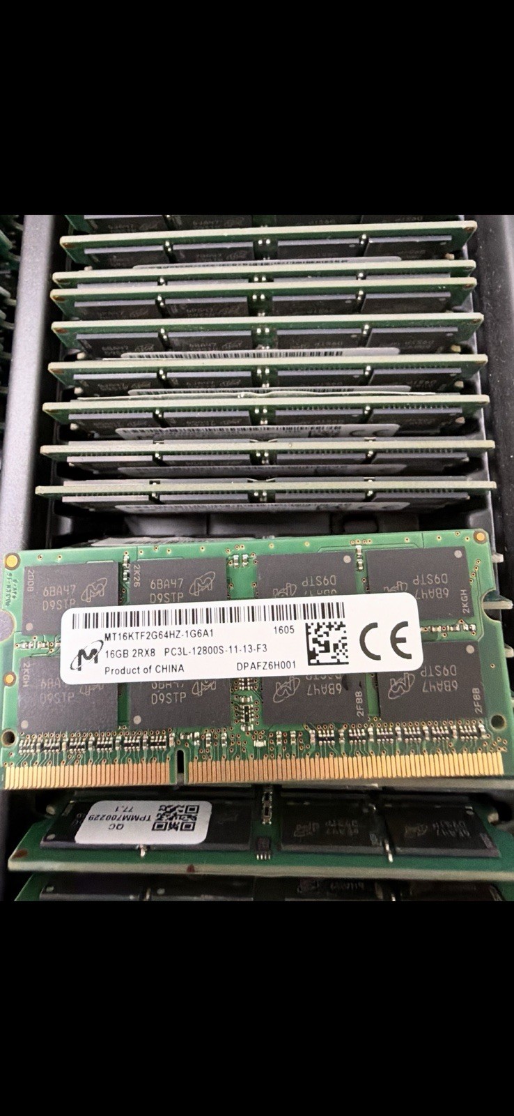 Micron MT16KTF2G64HZ-1G6A1 DDR3 1X16GB 1600MHz SODIMM Laptop Memory PC3L-12800S Micron MT16KTF2G64HZ-1G6A1 DDR3 1X16GB 1600MHz SODIMM Laptop Memory PC3L-12800S