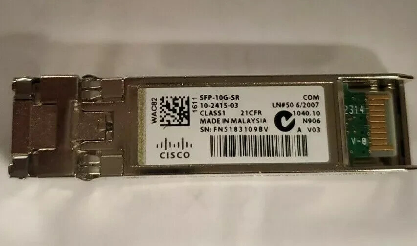 Genuine Cisco SFP-10G-SR 0-2415-03 10 Gigabit Transceiver Genuine Cisco SFP-10G-SR 0-2415-03 10 Gigabit Transceiver