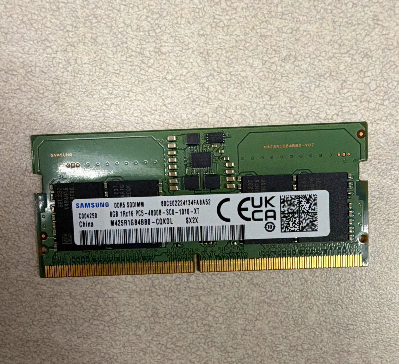 Samsung 8GB DDR5 SO-DIMM PC5-4800B 262-Pin Non-ECC RAM M425R1GB4BB0-CQK0L Samsung 8GB DDR5 SO-DIMM PC5-4800B 262-Pin Non-ECC RAM M425R1GB4BB0-CQK0L