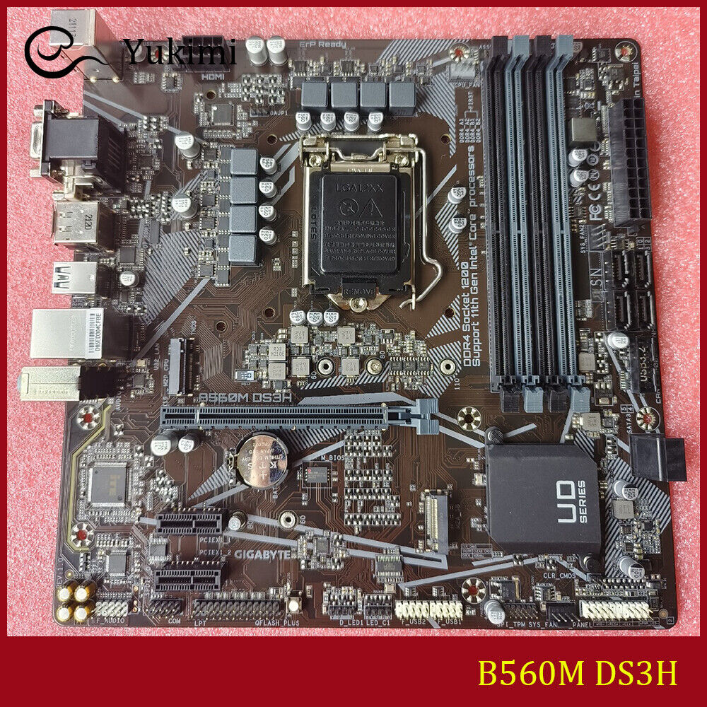 FOR GIGABYTE B560M DS3H LGA 1200 128GB HDMI DVI VGA Motherboard Test OK