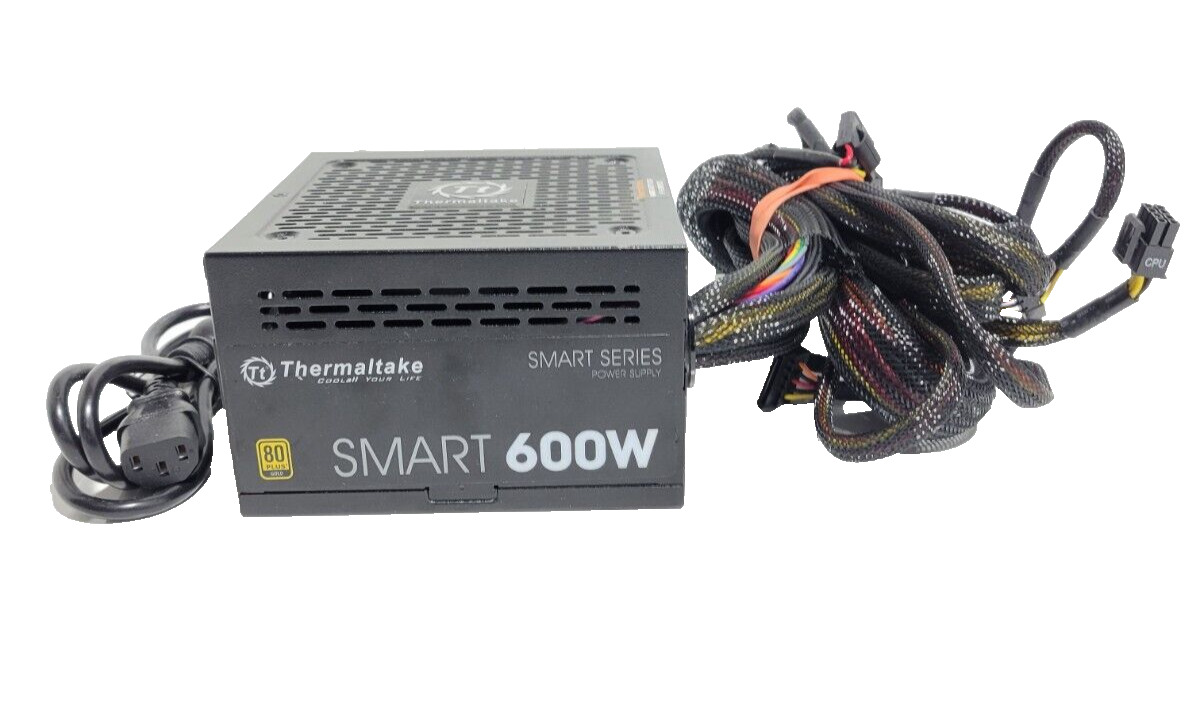 Thermaltake Smart 600W Gold+ Power Supply PSU 80 PLUS Gold TTP-0600NNFAG - USED
