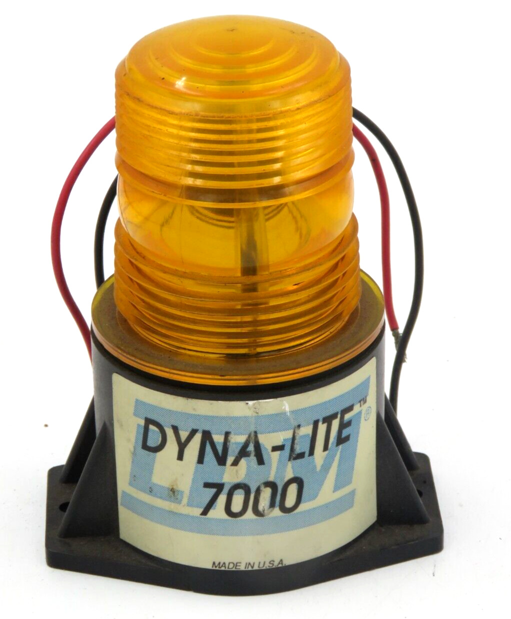 LPM DYNA-LITE 7000 STROBE LIGHT ORANGE 12-80V VINTAGE - MADE IN USA