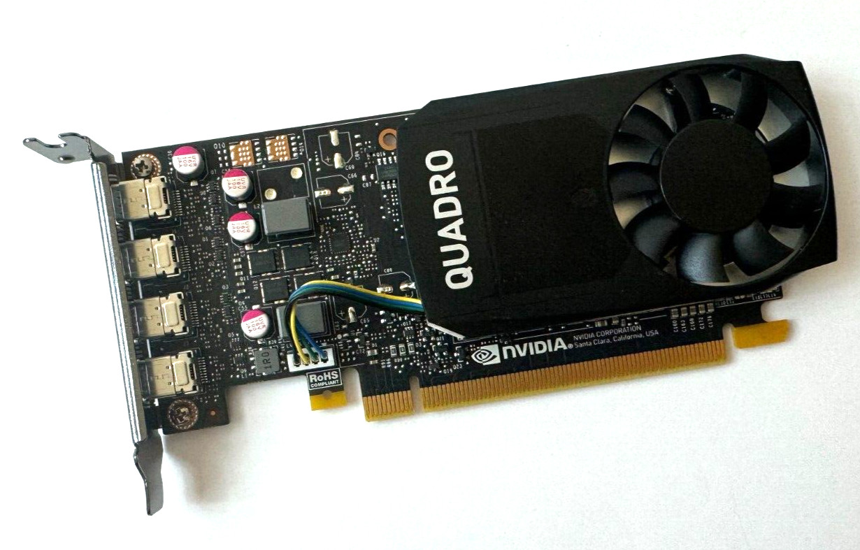NVIDIA Quadro P1000 4GB GDDR5 4 Mini DP Low Profile Graphics Card NVIDIA Quadro P1000 4GB GDDR5 4 Mini DP Low Profile Graphics Card