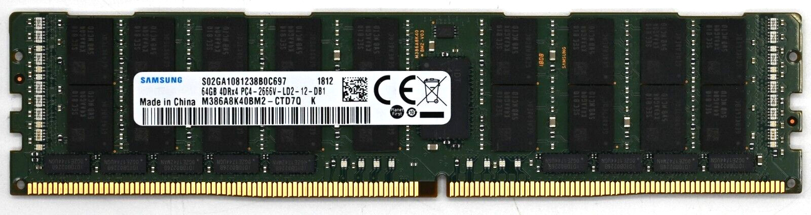 Samsung 64GB DDR4 ECC 2666 MHz REGISTERED LRDIMM SERVER 4Rx4 M386A8K40BM2-CTD