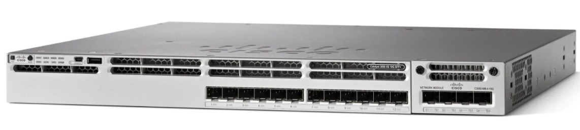 Cisco WS-C3850-16XS-E 16 Port 10G Fiber Switch IP Services TaxInv 1YrWty