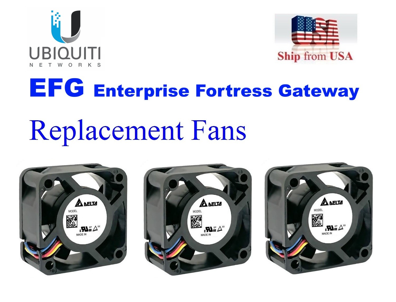 3x Quiet Version replacement fans for Ubiquiti Unifi Enterprise Fortress Gateway 3x Quiet Version replacement fans for Ubiquiti Unifi Enterprise Fortress Gateway