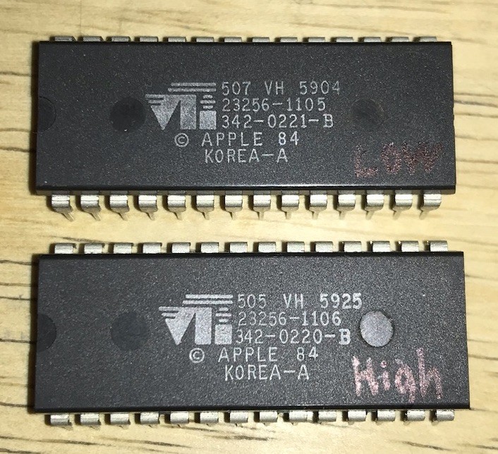 RARE 1984 Apple Macintosh 128K Original ROM Set Low/High Version B TESTED NICE RARE 1984 Apple Macintosh 128K Original ROM Set Low/High Version B TESTED NICE