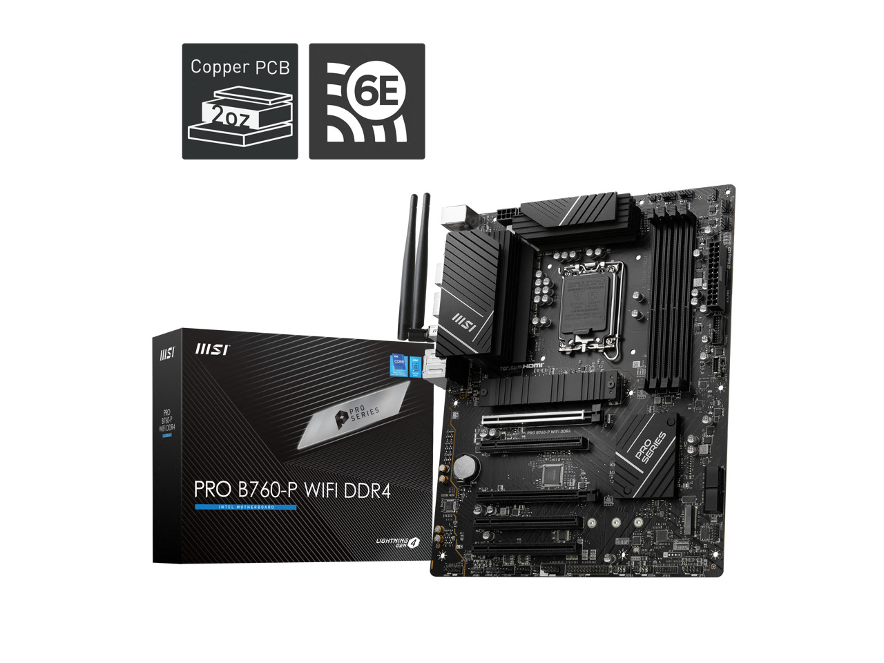 MSI PRO B760-P WIFI DDR4 LGA 1700 (l12th&13th Gen), SATA 6Gb/s motherboard, WiF MSI PRO B760-P WIFI DDR4 LGA 1700 (l12th&13th Gen), SATA 6Gb/s motherboard, WiF