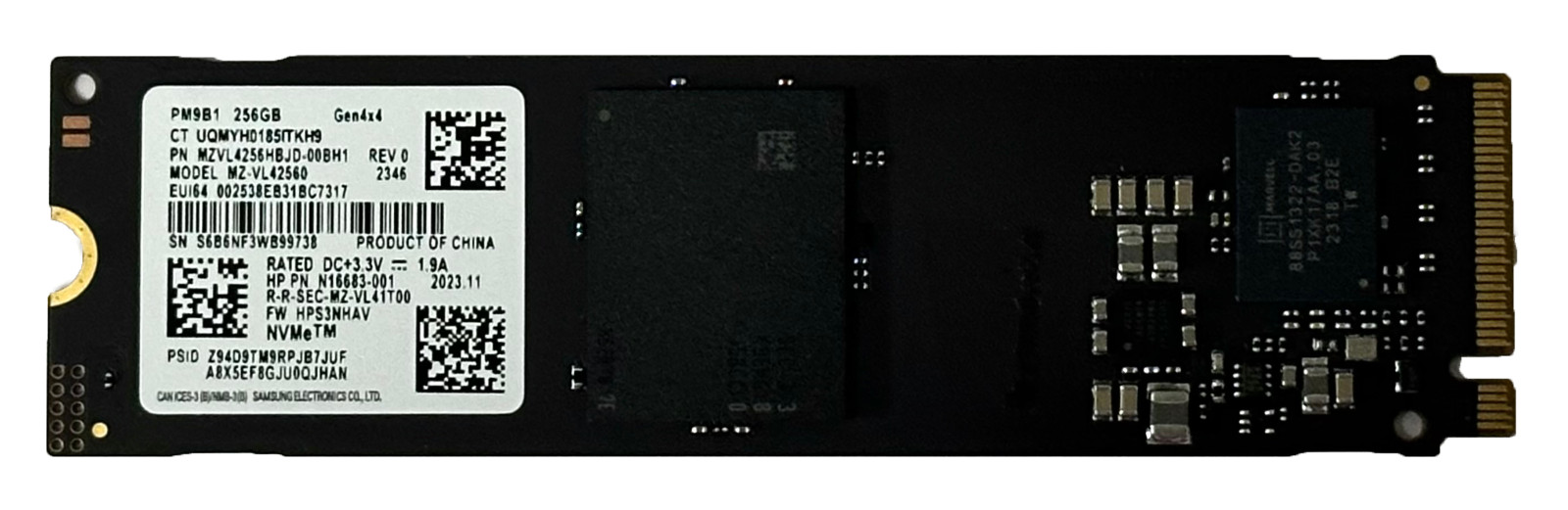 Samsung PM9B1 256GB M.2 2280 PCIe Gen4 x4 NVMe SSD MZVL4256HBJD OEM Laptop SSD Samsung PM9B1 256GB M.2 2280 PCIe Gen4 x4 NVMe SSD MZVL4256HBJD OEM Laptop SSD
