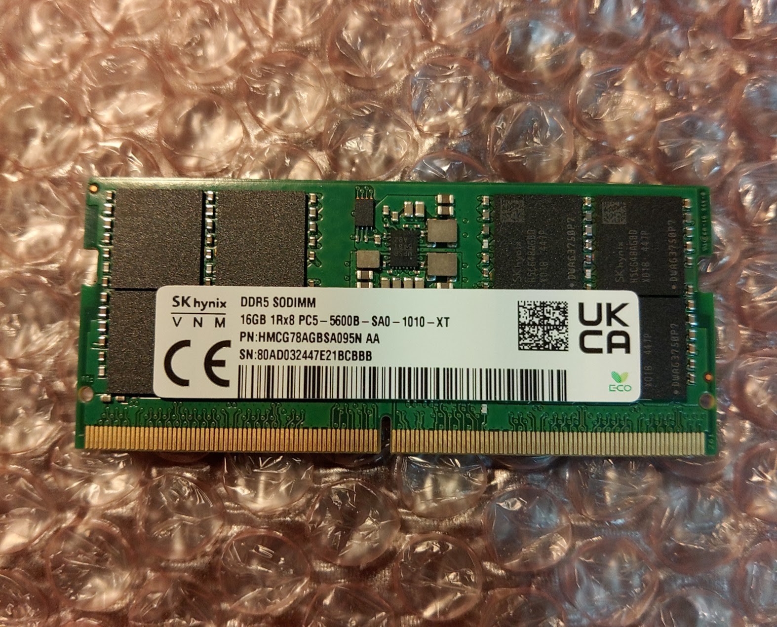 SK Hynix 16GB (1x16GB) DDR5 5600MHz SODIMM Laptop Micro AIO RAM Memory SK Hynix 16GB (1x16GB) DDR5 5600MHz SODIMM Laptop Micro AIO RAM Memory