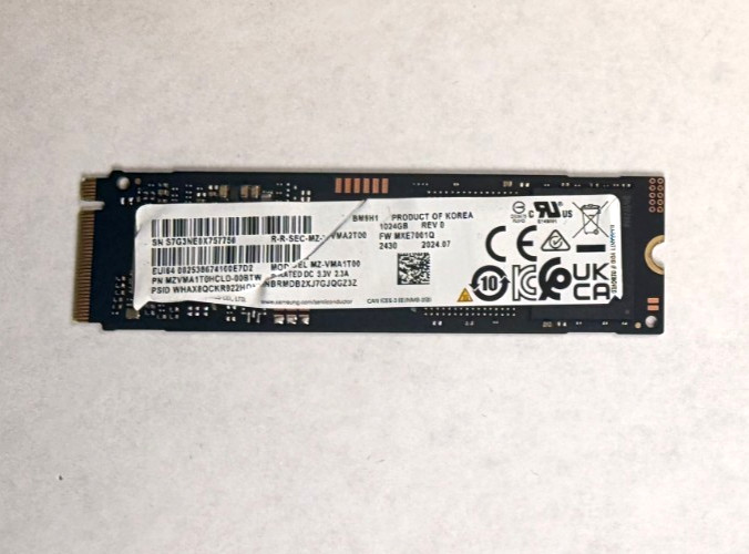 Samsung 1TB SSD BM91H 1TB (MZ-VMA1T00) Internal SSD M.2 Samsung 1TB SSD BM91H 1TB (MZ-VMA1T00) Internal SSD M.2