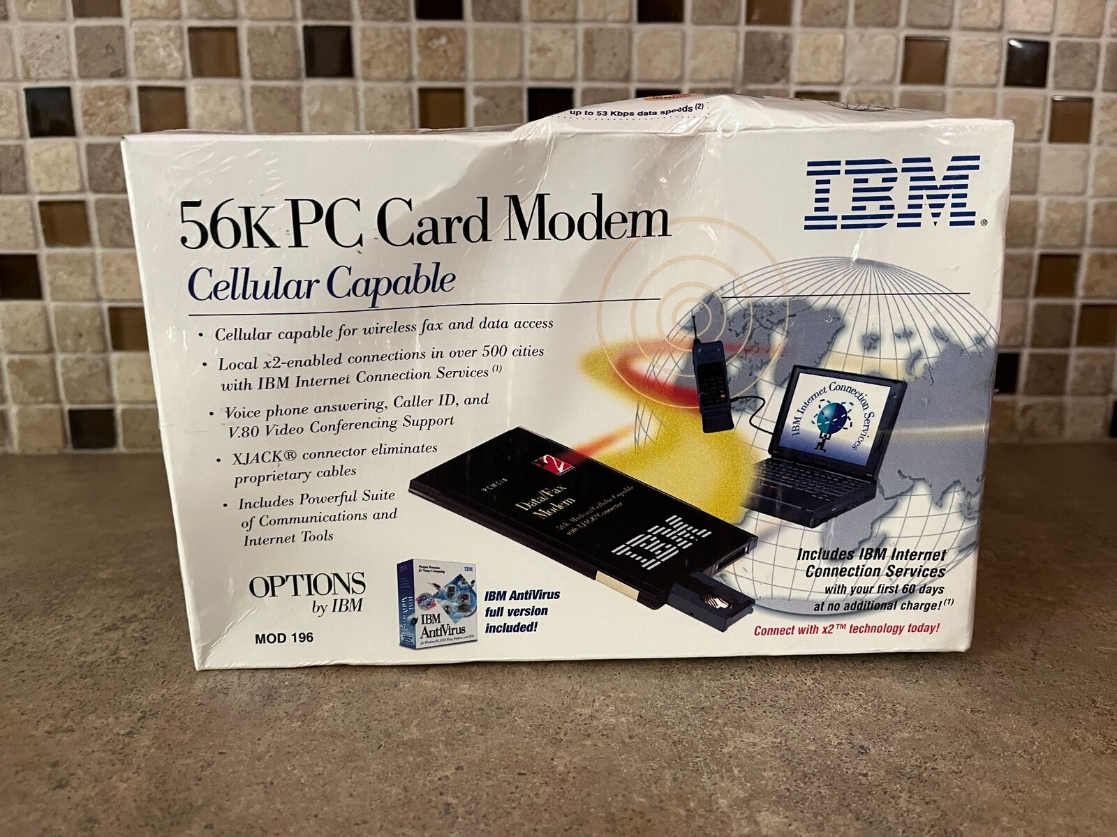 IBM 56K PC CARD DATA/FAX MODEM KIT WITH XJACK MODEL 196 A1-1