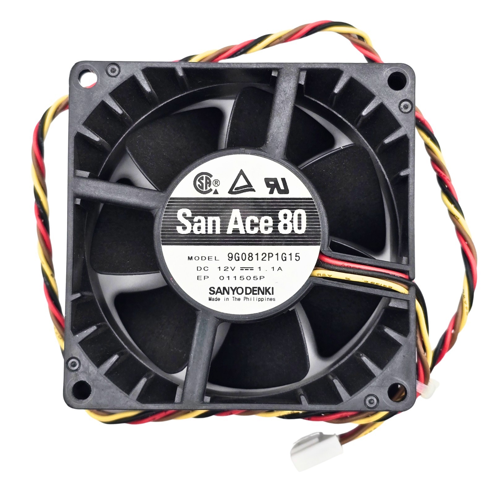 Sanyo Denki San Ace 80mm x 38mm 138 CFM 4-Wire Fan 12V High Airflow Sanyo Denki San Ace 80mm x 38mm 138 CFM 4-Wire Fan 12V High Airflow