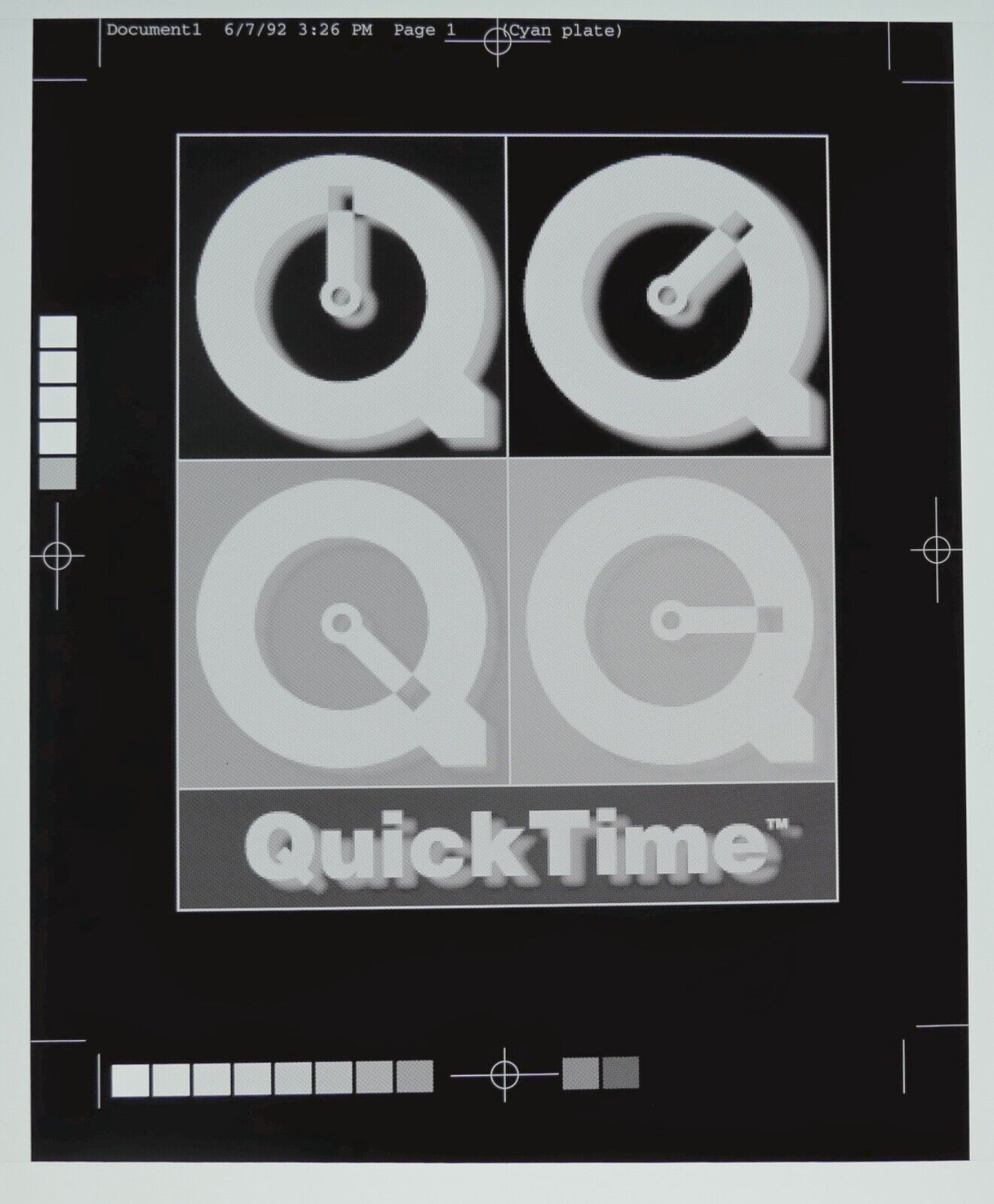 Apple Vintage Original QuickTime Logo CMYK Proof
