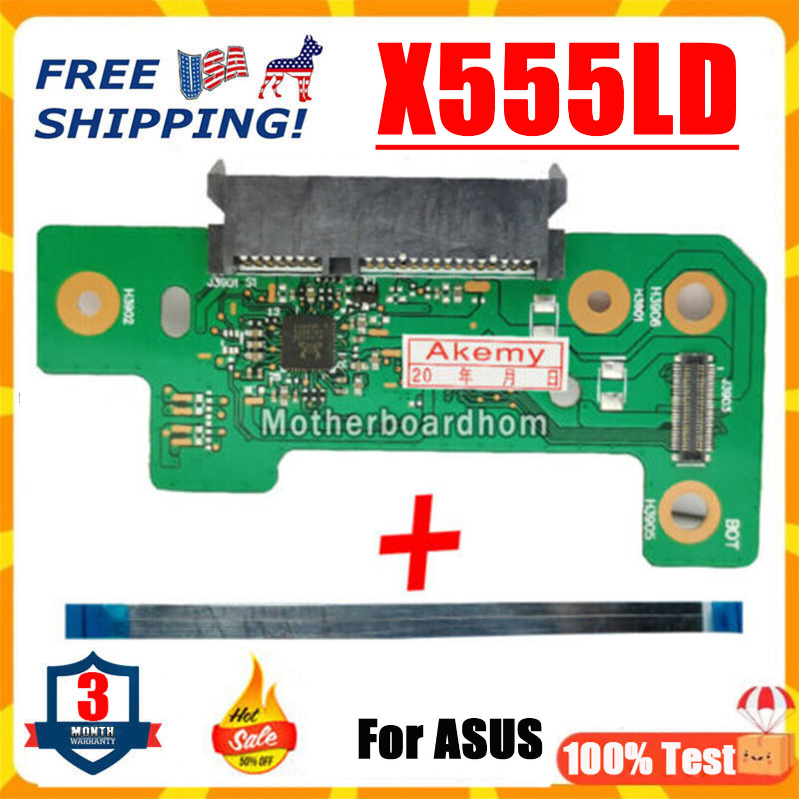 For Asus X555L X555LD Laptop HDD Hard Disk Drive Board X555LD REV:3.6 Free Cable
