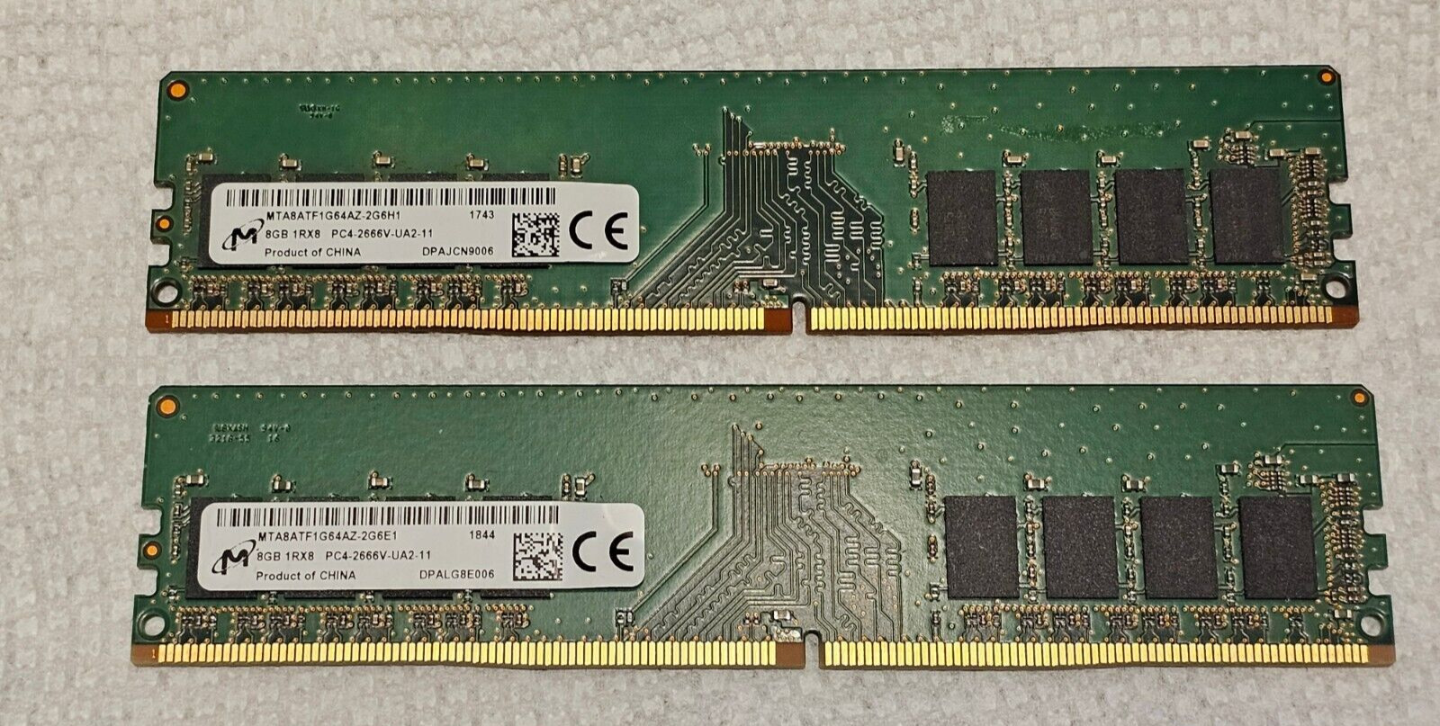 Pair of Micron 8GB PC4 2666V (Desktop) Memory