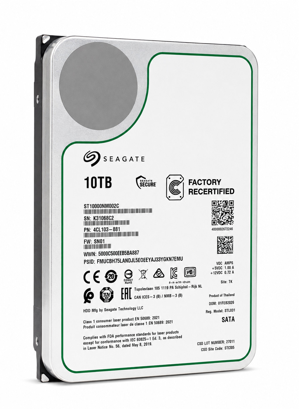Seagate Exos ST10000NM002C 10TB CMR 7200RPM SATA6Gb/s 3.5 Seagate Exos ST10000NM002C 10TB CMR 7200RPM SATA6Gb/s 3.5