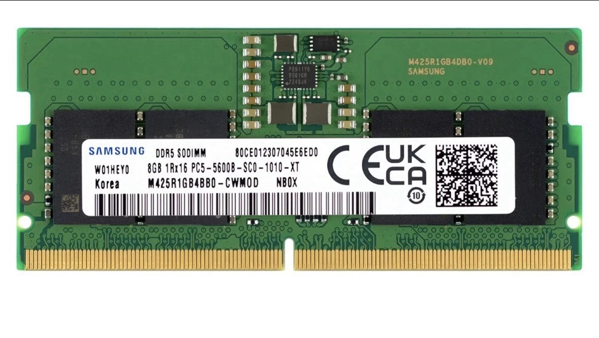 Samsung 8GB DDR5 5600MHz SODIMM Laptop RAM PC5-44800 CL46 M425R1GB4BB0-CWM Samsung 8GB DDR5 5600MHz SODIMM Laptop RAM PC5-44800 CL46 M425R1GB4BB0-CWM