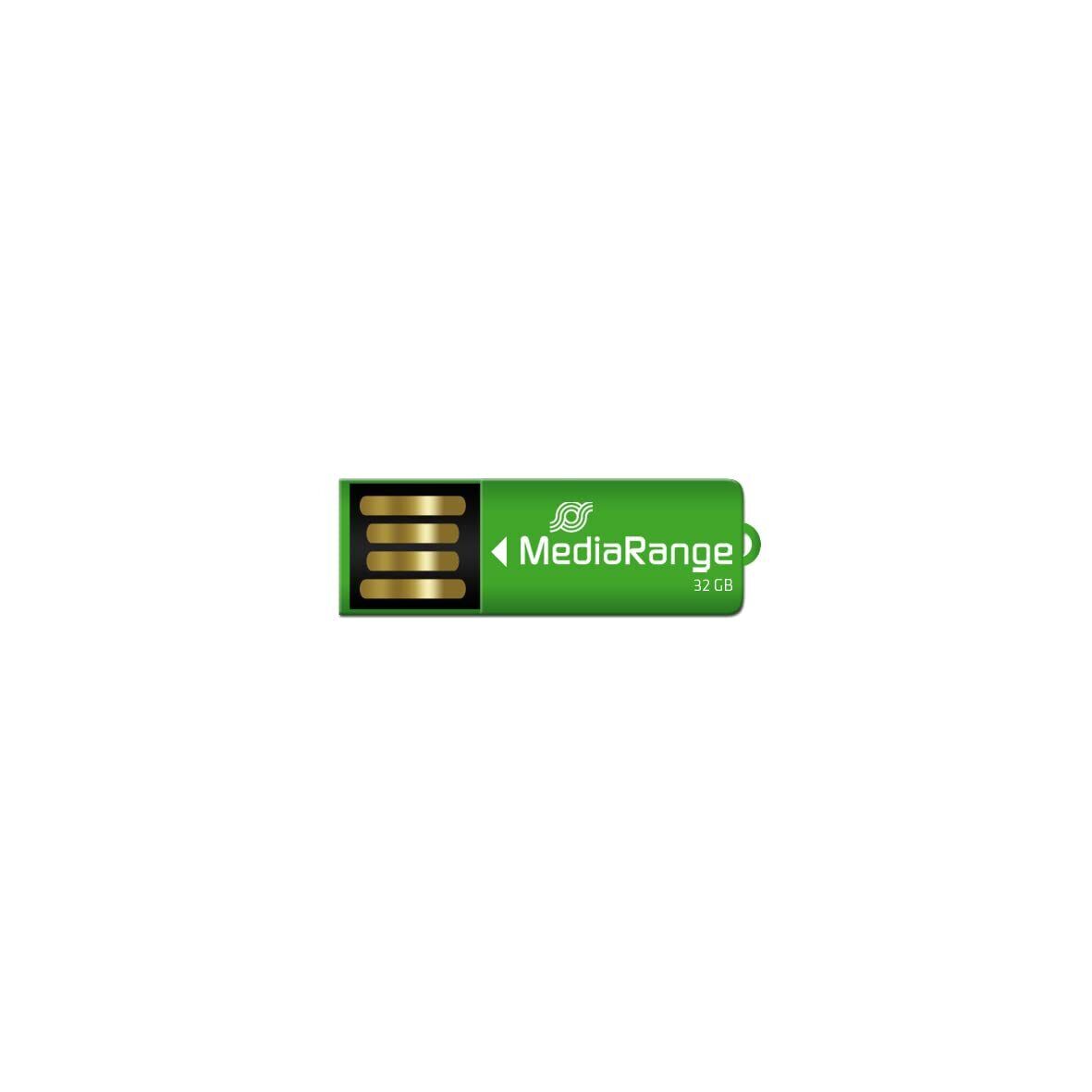 MediaRange MR977 Nano USB Stick 32GB green with paper clip function 32 GB