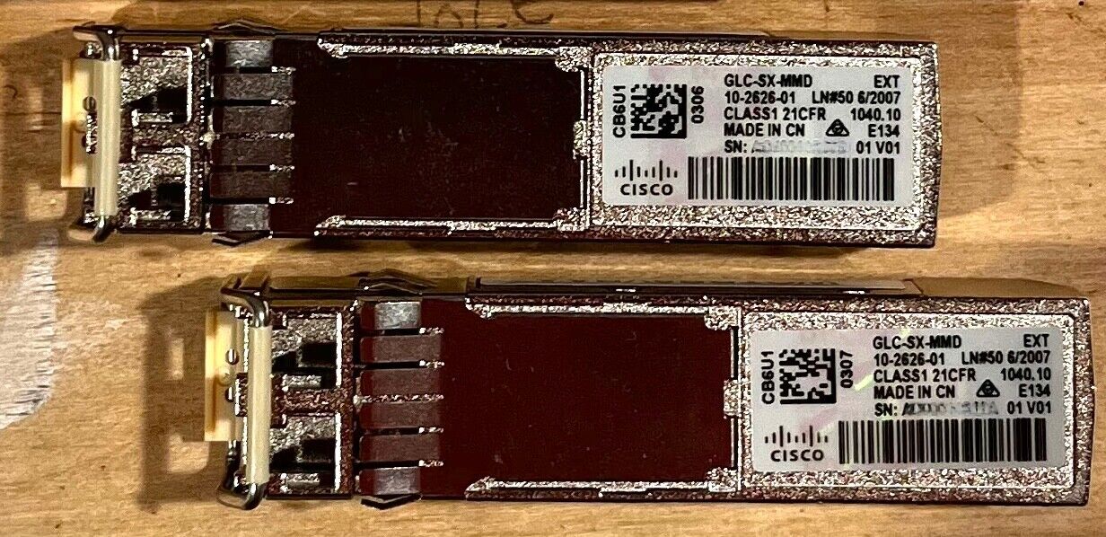 Pair of Cisco ‎GLC-SX-MM SFP Transceiver Modules