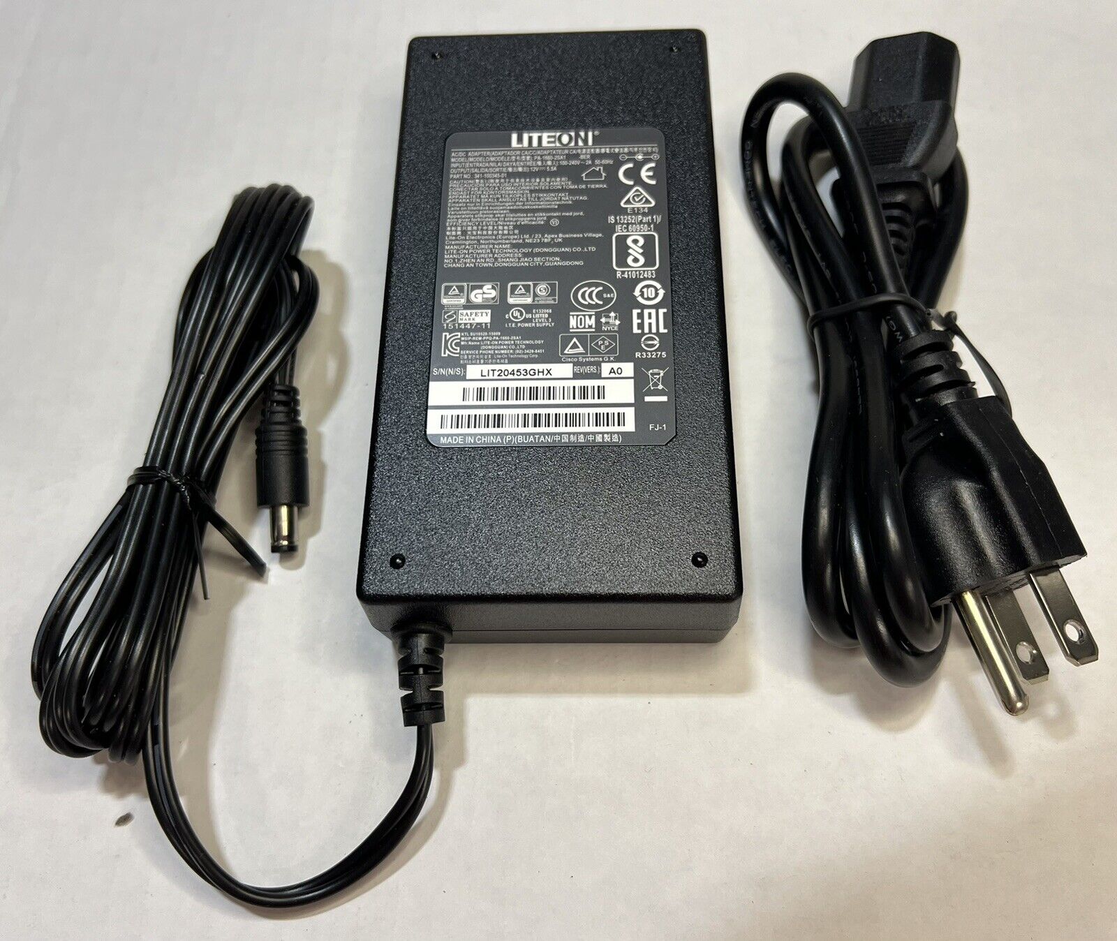 Liteon Cisco 12V 5a AC Power Adapter PA-1660-2A-LF 341-100345-01