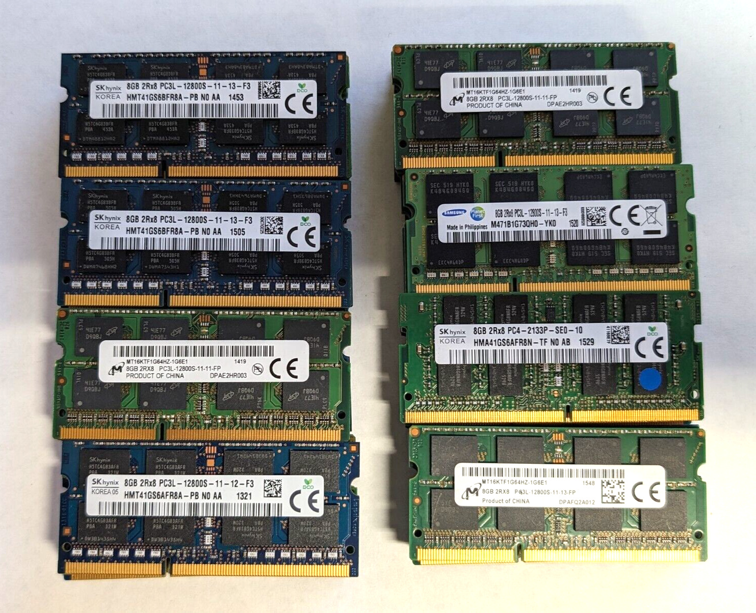 Lot of 40 8GB PC3L-12800s DDR3-1600MHz Laptop Memory RAM MIXED BRANDS BULK