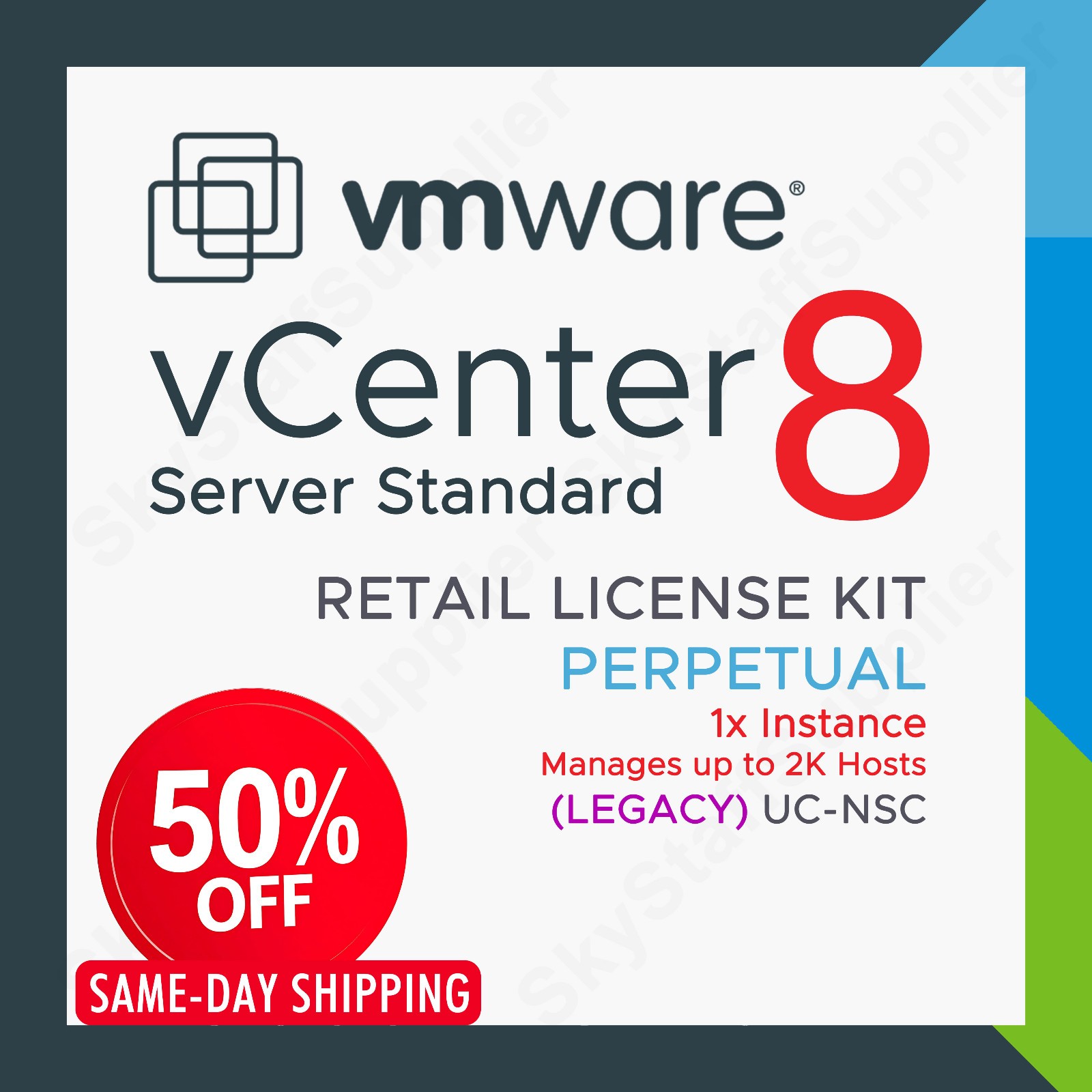VMware vCenter Server 8 STANDARD License - Perpetual UC NSC | Legacy RT Pack NEW VMware vCenter Server 8 STANDARD License - Perpetual UC NSC | Legacy RT Pack NEW