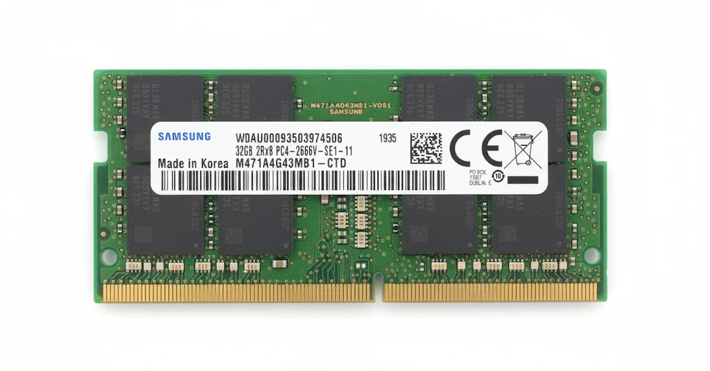 Samsung 32GB 2666MHz DDR4 SODIMM 2Rx8 Laptop Memory M471A4G43MB1-CTD Samsung 32GB 2666MHz DDR4 SODIMM 2Rx8 Laptop Memory M471A4G43MB1-CTD