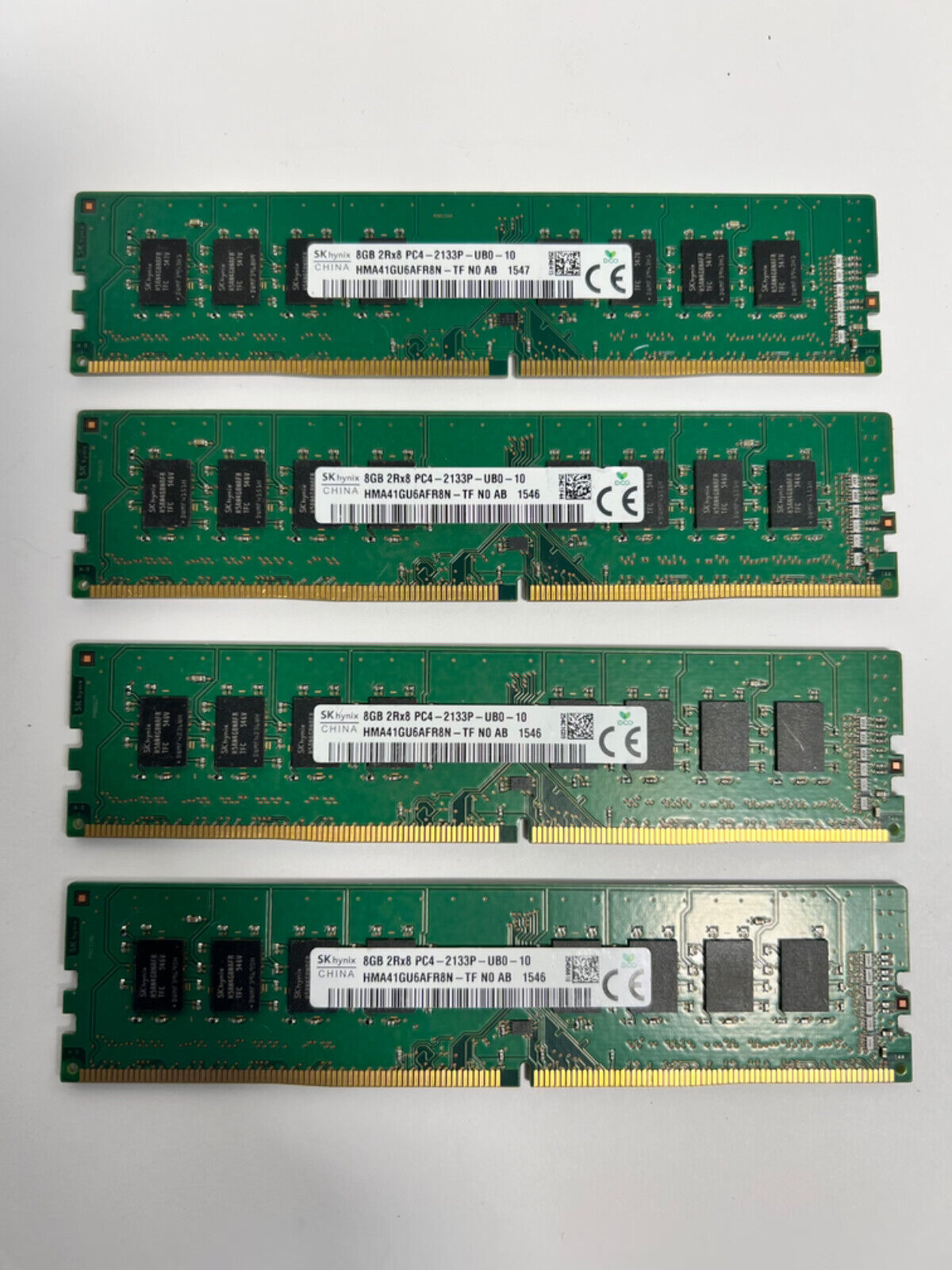 Lot 4x 8GB (32GB) SK Hynix HMA41GU6AFR8N-TF DDR4-2133P 2Rx8 Non-ECC Udimm HVD