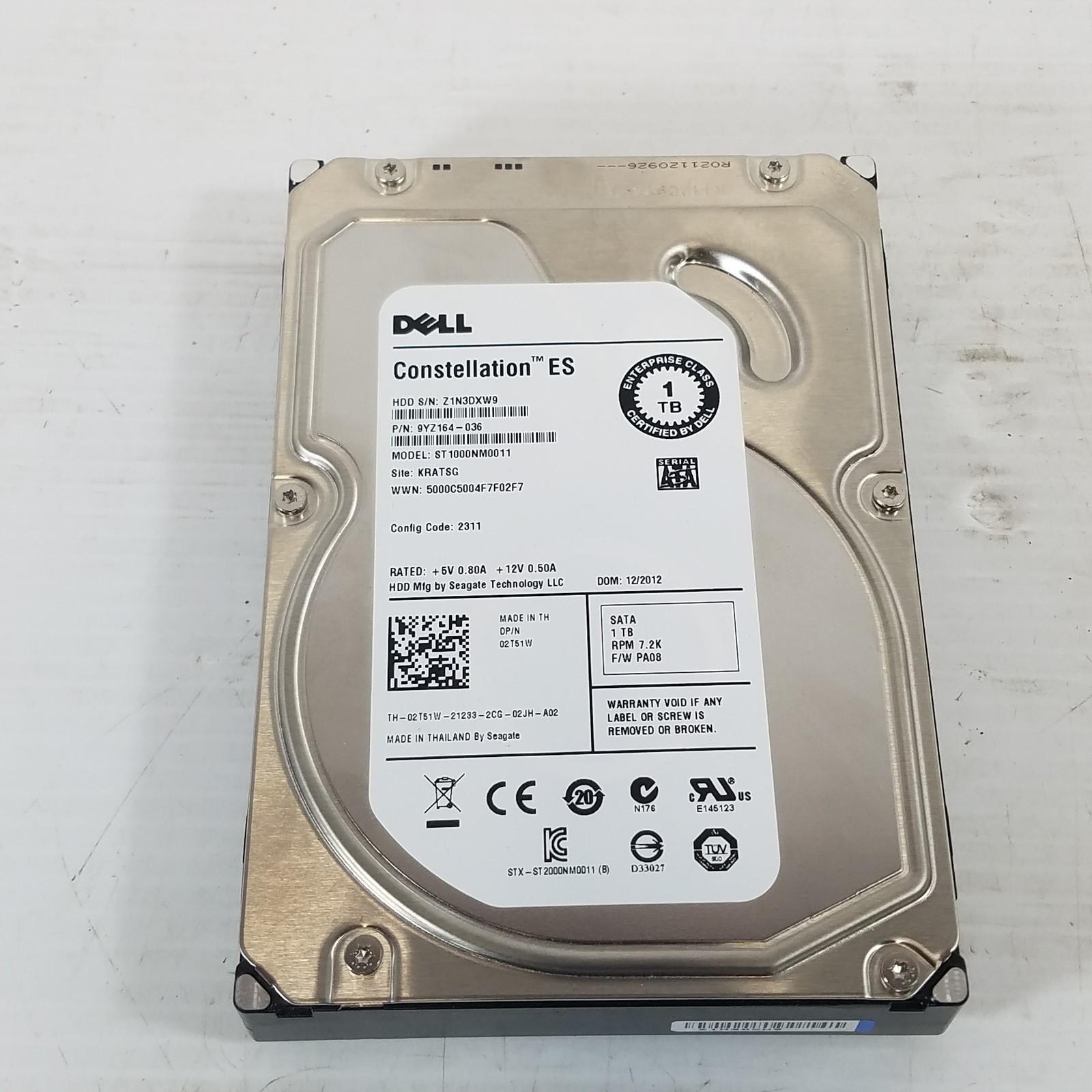 Dell 9YZ164-036 SATA HDD Constellation ES 1TB 7200 RPM Dell 9YZ164-036 SATA HDD Constellation ES 1TB 7200 RPM
