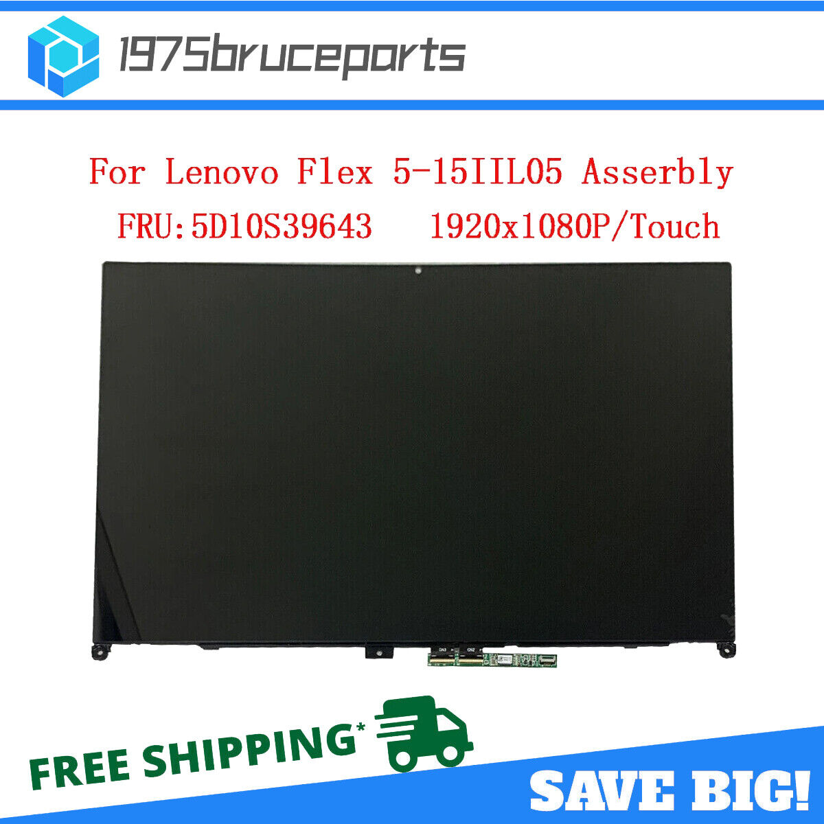 For Lenovo Ideapad Flex 5-15IIL05 5-15ITL05 5-15ALC05 LCD Screen FHD 5D10S39643