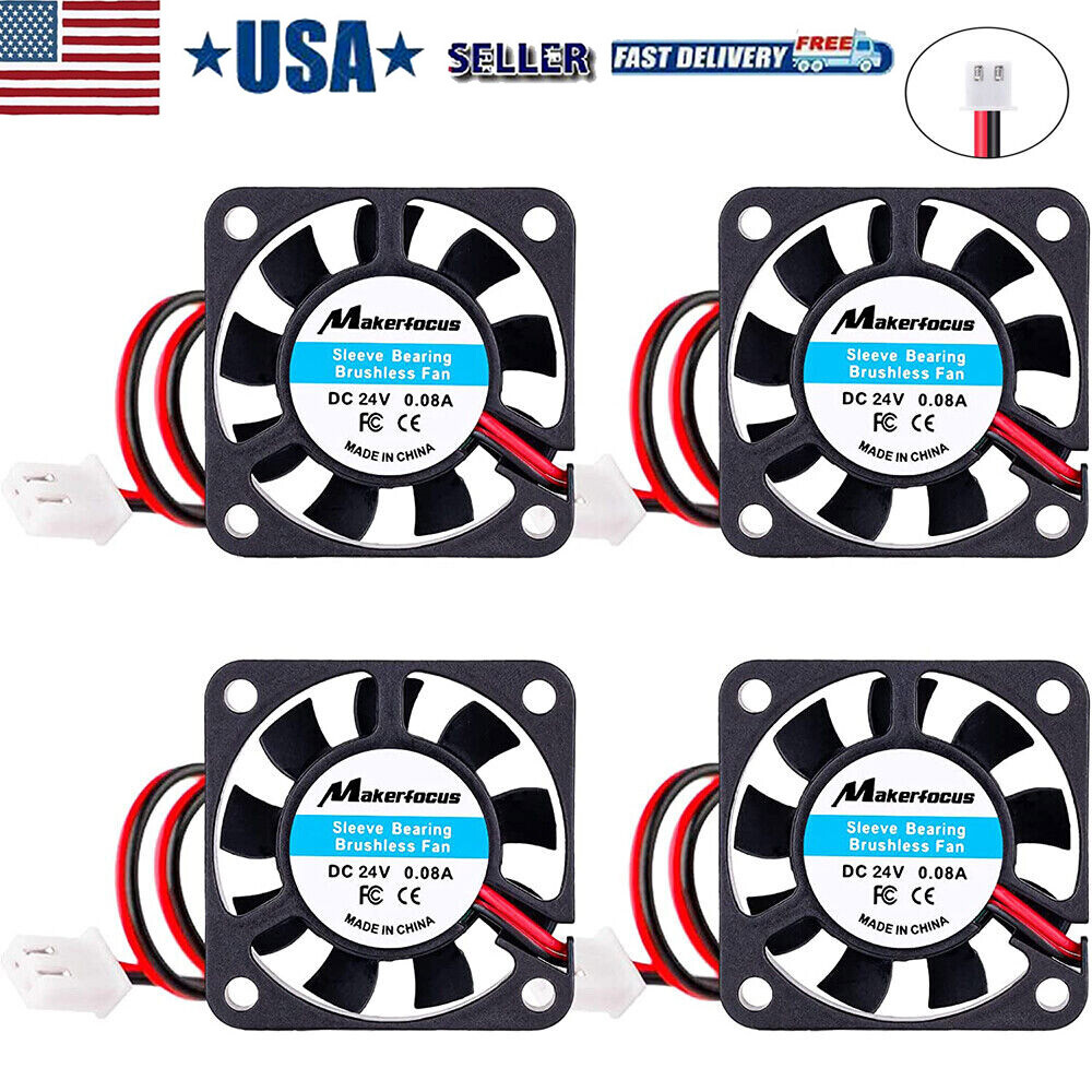 4Pcs 24V 40mm Cooling Case Fan 4010 40x40x10mm DC Mini Silent 3D Printer 2-Pin 4Pcs 24V 40mm Cooling Case Fan 4010 40x40x10mm DC Mini Silent 3D Printer 2-Pin