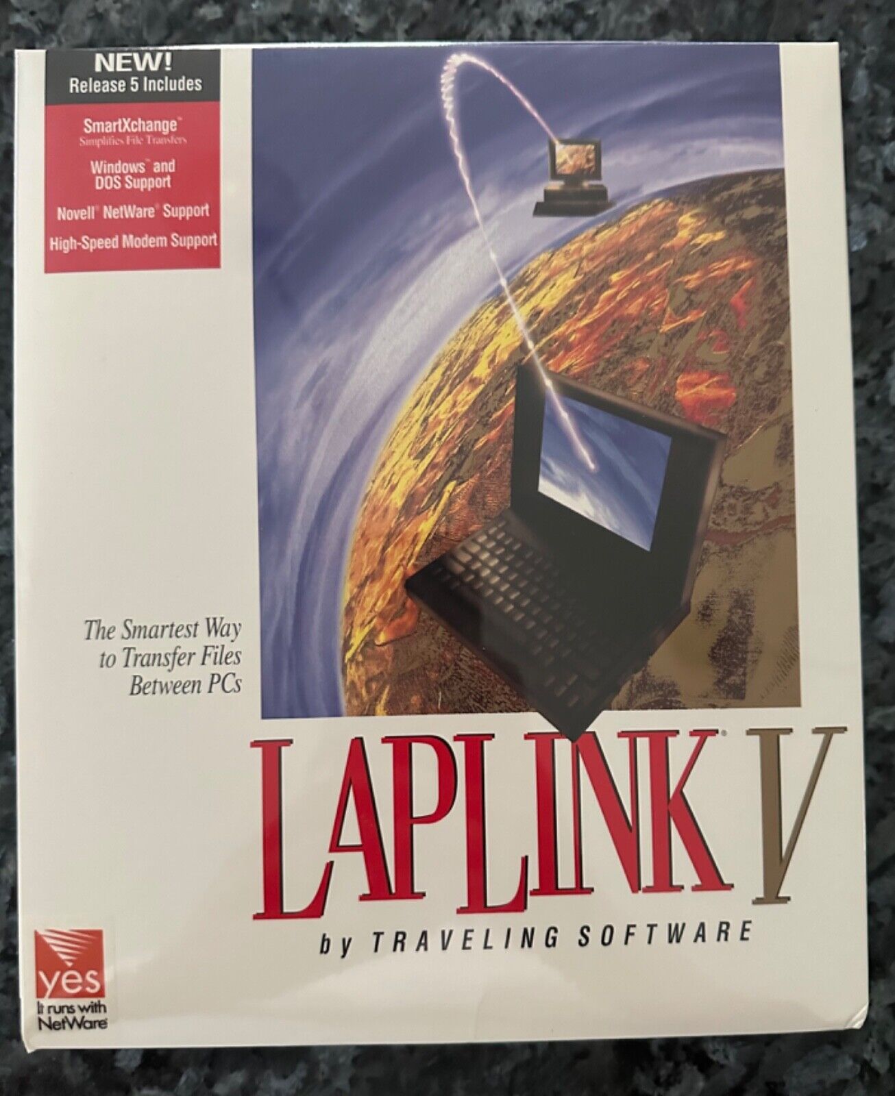 New NOS Vintage unopened Computer PC LAPLINK V by Traveling Software Made in USA