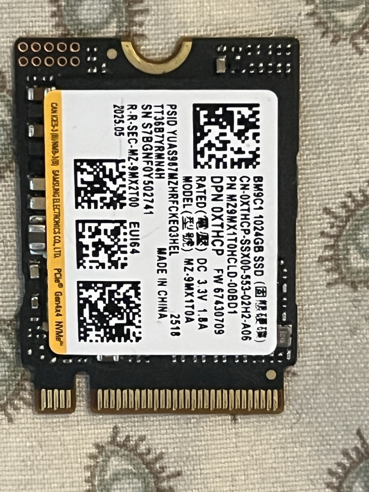 MZ9MX1TOHCLD-00BD1 Samsung PM9B1 1TB MZ-9MX1TOA NVMe PCIe 4x4 SSD MZ9MX1TOHCLD-00BD1 Samsung PM9B1 1TB MZ-9MX1TOA NVMe PCIe 4x4 SSD