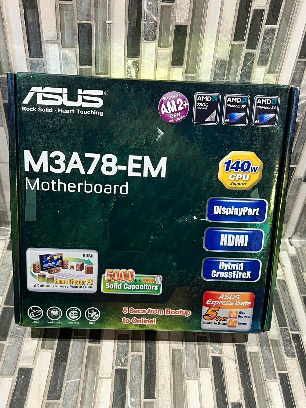 ASUS M3A78-EM AM2+ AMD 780G DDR2-1066 ATX Motherboard SOLD AS IS