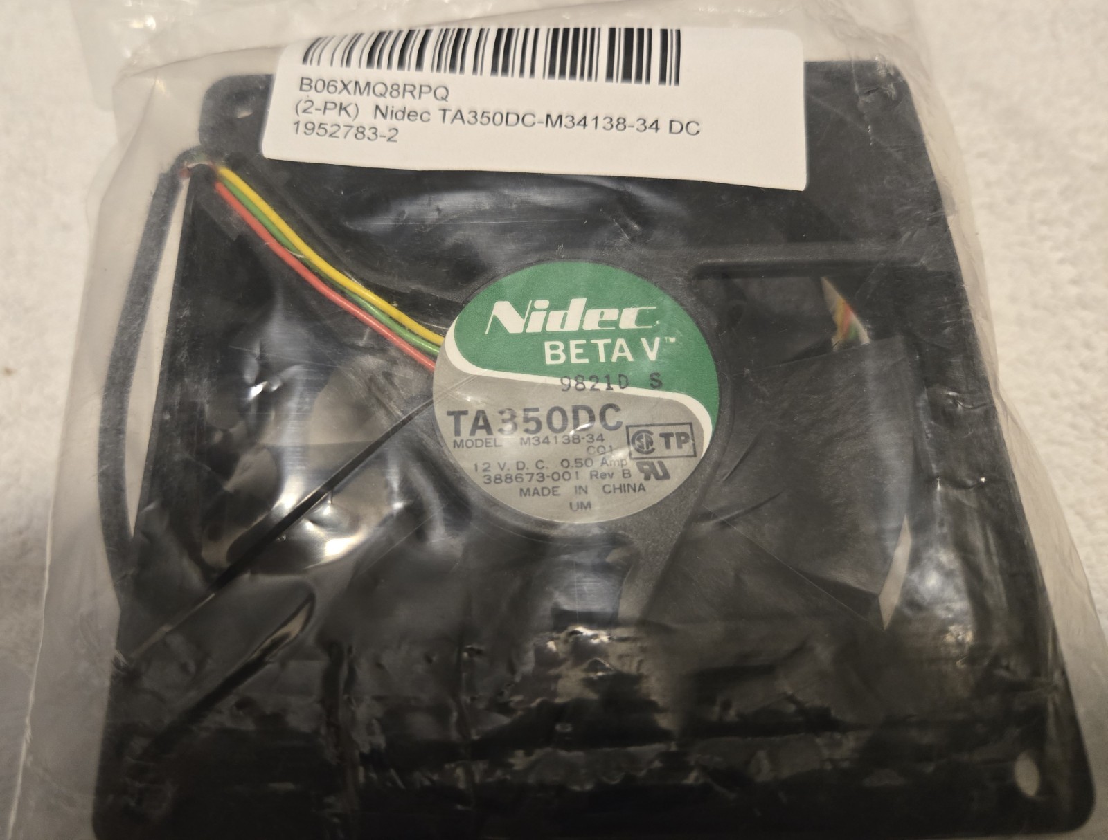 New 2-PK Nidec TA350DC M34138-34 12V 0.50A Dual Ball Cooling Fan 4-wire New 2-PK Nidec TA350DC M34138-34 12V 0.50A Dual Ball Cooling Fan 4-wire